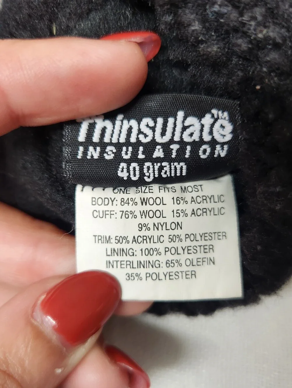 Thinsulate 40gram Womens OS Gray Wool Blend Snowflake Knit Mittens Fleece Lined